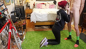 Hipster Girl Sucks Cock In Converse Sneakers