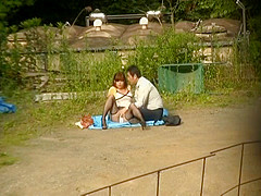 Horny Japanese couple have hardcore outside sex fun