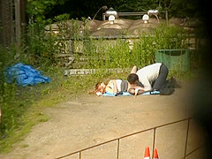 Horny Japanese couple have hardcore outside sex fun