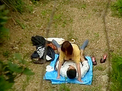 Horny Japanese couple have hardcore outside sex fun