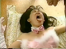 Horny Japanese slut has a river of hot sperm streaming down her throat