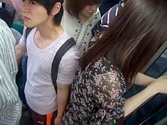 Horny Japanese whore Misaki Tsukishima, Kotone Amamiya in Best Public, Blowjob JAV clip