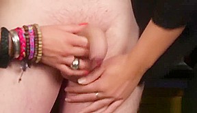 Horny babes enjoy CFNM blowjob with cumshot