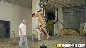 Horny older maledom wanks off his young subs thick cock