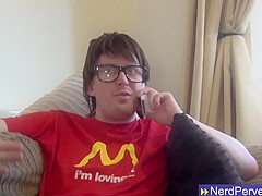 Hot Blonde Sucks Nerd Cock