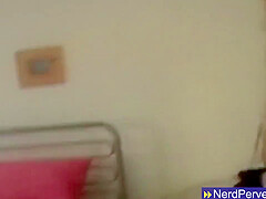 Hot Blonde Sucks Nerd Cock