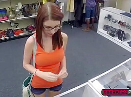 Hot Brunette Gets Easily Seduced And Her Cunt Gets Rammed At The Pawnshop
