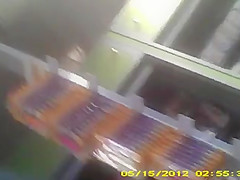 Hot Girl In Cute White Shorts In Supermarket