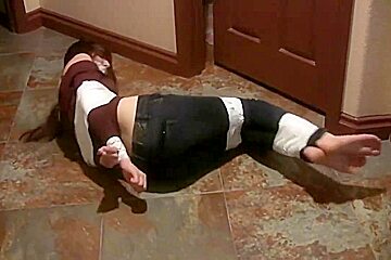 Hot Girl Tape Bondage