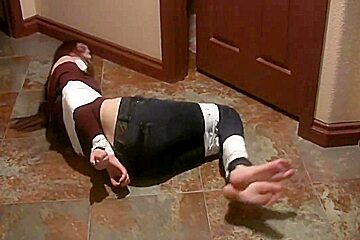 Hot Girl Tape Bondage