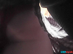 Hot flabby ass upskirt video of a lassie in public