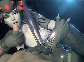 Hot game action with widowmaker from overwatch
