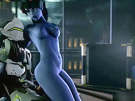 Hot game action with widowmaker from overwatch