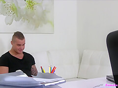Hottie Milf Agent Seduces Tatted Stud
