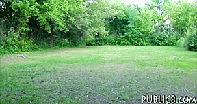 Huge boobs amateur Eurobabe pussy drilled in the park