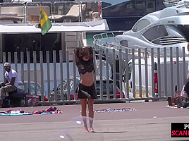 Humiliated european public nudity and kinky spanking