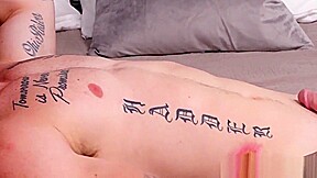 Inked butt muncher rams his lovers tight hairy ass hard