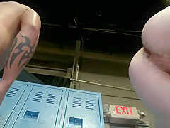 Jace Chambers and Toby Springs banging in the locker room