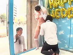 Japanese Wedding Day Fuck Public Glass Walls