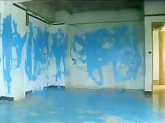 Japanese nice boy paint play
