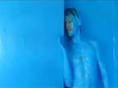 Japanese nice boy paint play