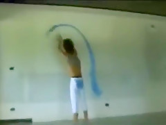 Japanese nice boy paint play