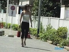 Japanese sharking of a pale skinny girl with nice titties porno