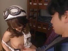 Japanese stunner showing nipples in this video