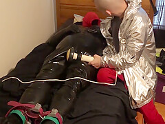 Jun 15 2022 - Rubber Boy In Rubber Has Fun With My Sweaty Shirt In Some Light Bondage