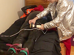 Jun 15 2022 - Rubber Boy In Rubber Has Fun With My Sweaty Shirt In Some Light Bondage