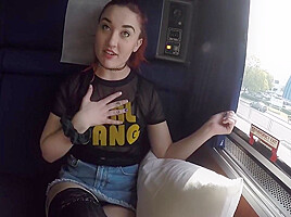 Kat Monroe - Fucks Lucky Big Cock On The Train For Some Fun