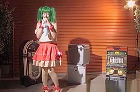 Kinky Japanese cosplay lover Chika Arimura makes a solo action