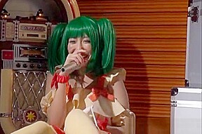 Kinky Japanese cosplay lover Chika Arimura makes a solo action