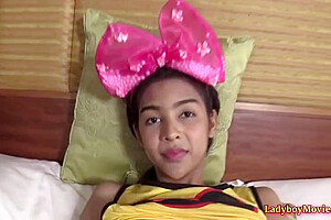 Ladyboy Name Pulls Down Panties And Jerks Off