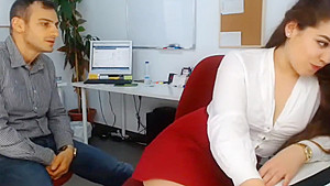 Latin Couple Using Dildo Webcam Show Office