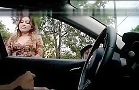 Latina girl masturbates a driver through the window