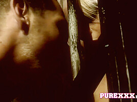 Lee Logan In Superb Blonde Slave Gets Facialized Well