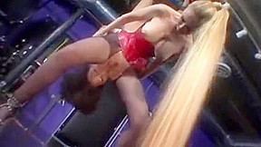 Lesbian femdom play with bondage and pain