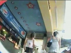 Long legged brunette upskirt video