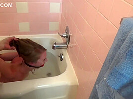 Lovely Ashley Is Hogtied And Humiliated In Bathtub