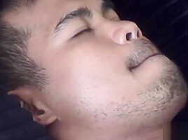 Lovely Asian teen 18+ sprays his hot load all over himself
