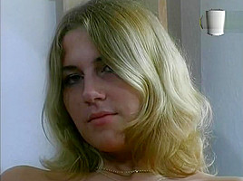Lovely Blonde Fucks Herself With Glass Dildo