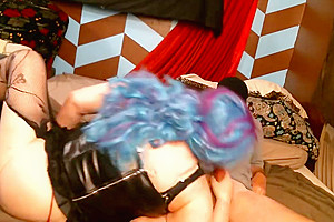 MASKED Step daddy CUMS 2 TIMES WITH BBW TRANNY