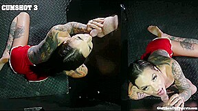 MILF Rocky draining 7 big gloryhole cocks in POV