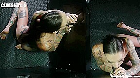 MILF Rocky draining 7 big gloryhole cocks in POV