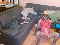 Man Whore In Lingerie Posing In