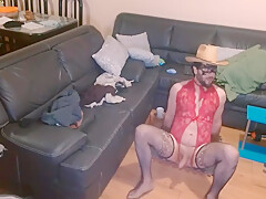 Man Whore In Lingerie Posing In