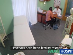Married wife with fertility problem has fur pie examined and drilled by the doctor