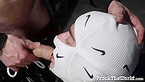 Masked Bottom Pup Jaxx Barebacked By Master R After Blowjob
