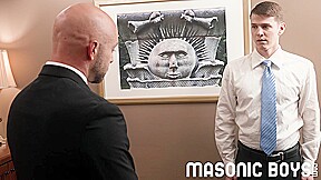 MasonicBoys Sage Roux gets bent over desk by hung Adam Snow